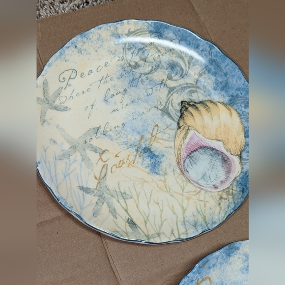 Cracker Barrel Coastal Seashell Decorative Salad Plates - Picture 2 of 6